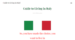 Desktop Screenshot of guidetolivinginitaly.com